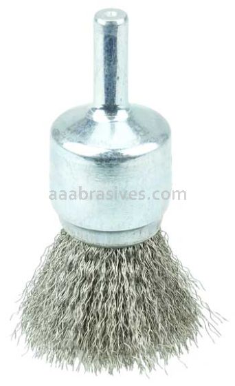Weiler 10018 3/4" Crimped Wire End Brush .0104" Stainless Steel Fill