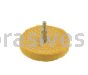 Mounted Buffing Wheel 3" Dia. 1/4" shank 46 Ply Spiral Sewn 160-3YM Treated Yellow
