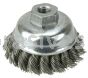 Weiler 13152 3-1/2" Single Row Knot Wire Cup Brush .023" Steel Fill M14 x 2.0 Nut