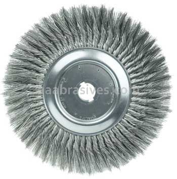 Weiler 08219 12" Standard Twist Knot Wire Wheel .016" Steel Fill 1-1/4" Arbor Hole