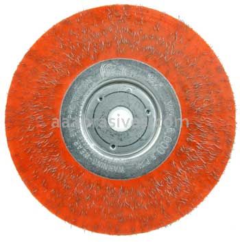 Weiler 35520 6" Polyflex Encapsulated Narrow Face Crimped Wire Wheel .0104" Steel Fill 5/8"-1/2" Arbor Hole
