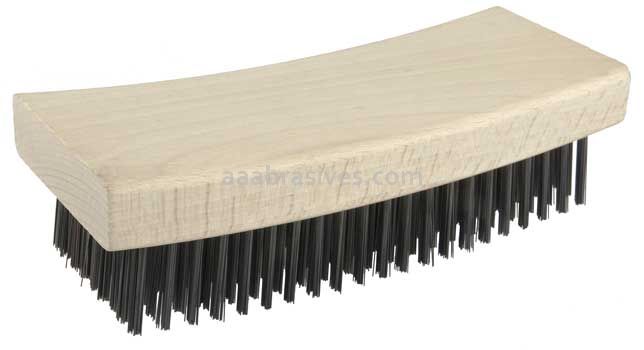 Weiler 44066 Block Type Scratch Brush .012 Carbon Steel Fill Curved Face