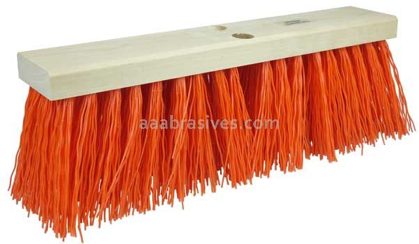 Weiler 42055 24" Street Broom 5-1/4" Trim Length Orange Polypropylene Fill
