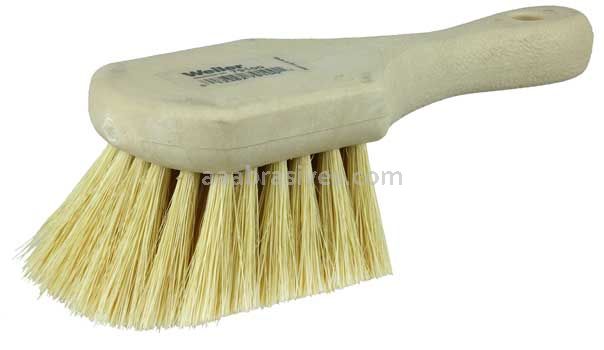 Weiler 79100 8" Utility Scrub Brush White Tampico Fill Short Handle Foam Block