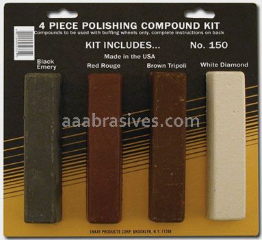 4 Piece Polishing Compound Kit Black, Brown, White, Red