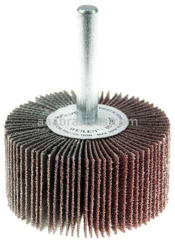 Weiler 30724V 2" x 1" x 80 AO Wolverine Coated Abrasive Flap Wheel 1/4" Stem Vending Ready