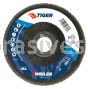 Weiler 50716 - 5" 120Z, 7/8" A.H., Tiger Disc Abrasive Flap Disc, Flat - 012382507169