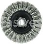 Weiler 13113 Standard Twist Knot Wire Wheel 4" .014" Stainless Steel Fill 5/8"-11 UNC Nut