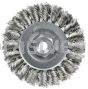 Weiler 13208 3" Standard Twist Knot Wire Wheel .014" Stainless Steel Fill 3/8"-24 UNF Nut