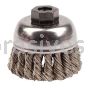 Weiler 13253 2-3/4" Single Row Knot Wire Cup Brush .020" Stainless Steel Fill M10x1.25 Nut