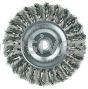 Weiler 36226 Wolverine 4" Knot Wire Wheel Standard Twist .014" Steel Fill 1/2"-3/8" Arbor Hole