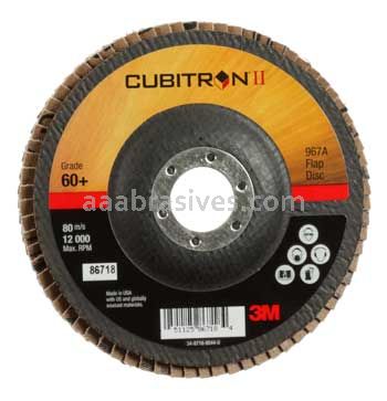 3M™ 7000148199 5 x 7/8 60+ Grit 967A T27 Cubitron™ II Flap Disc