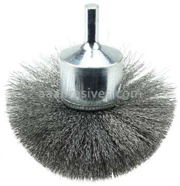 Weiler 10150 3" Circular Flared Crimped Wire End Brush .006" Steel Fill