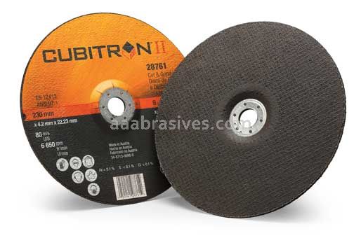 3M™ 7100019075 Cubitron™ II 9 x 1/8 x 7/8 28761 T27 Cut and Grind Wheel