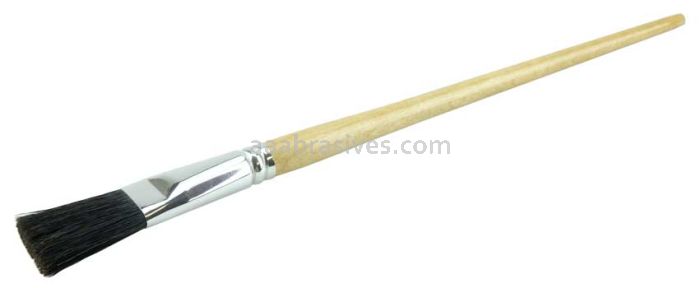 Weiler 41025 1" Fitch Brush Black China Bristle 1-9/16" Trim Length Clear Lacquered Handle