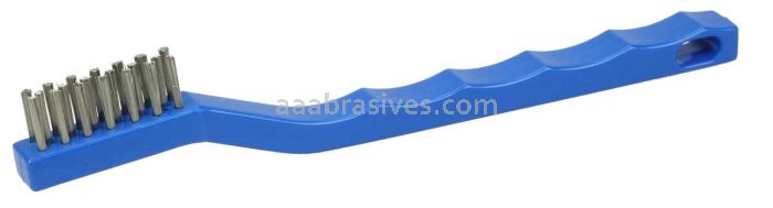 Weiler 44075V Small handle Wire Scratch Brush Stainless Steel Fill Plastic Block 3 x 7 Rows Vending Ready