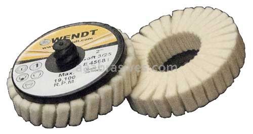 Wendt Abrasives 245680 Felt Polishing Flap Disc 2" dia., Plastic, Type R Soft D3/H25
