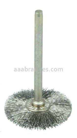 Weiler 26014 1" Miniature Wire Wheel .003" Stainless Steel Fill 1/8" Stem