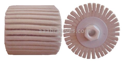 4x2x3/4 Quad Keyway, Density 5, Standard Hardness - Soft (25), Loose Weave Extra Flex, Felt Polishing Flap Roll