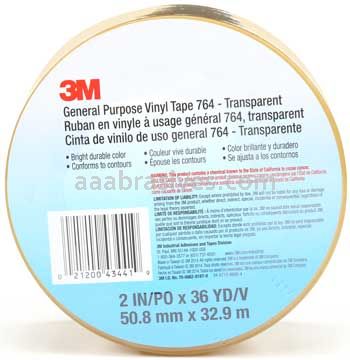 3M™ 7000123890 General Purpose Vinyl Tape 764 Transparent 2" x 36 yards