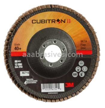 3M™ 7000148197 5 x 7/8 40+ Grit 967A T29 Cubitron™ II Flap Disc