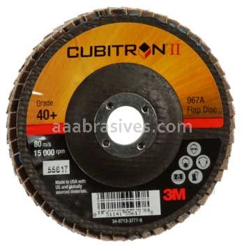 3M™ 7100097661 4 x 5/8 40+ Grit 967A T29 Cubitron™ II Flap Disc