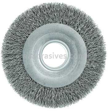 Weiler 03150 8" Wide Face Crimped Wire Wheel .014" Steel Fill 2" Arbor Hole