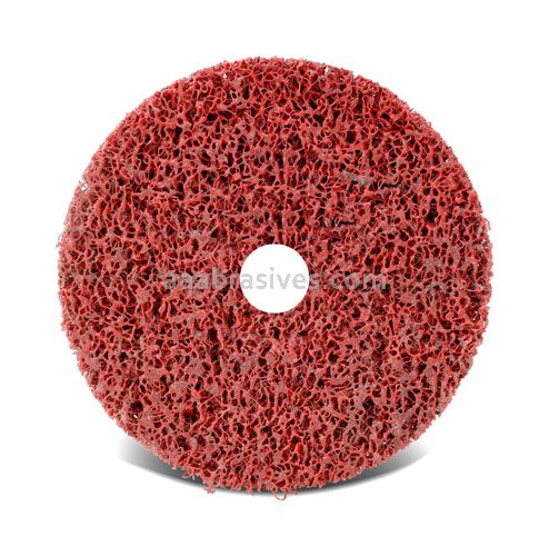 Dynabrade 6" x 1/2" x 1/2" Extra Coarse DynaStrip Red Wheel with Hole