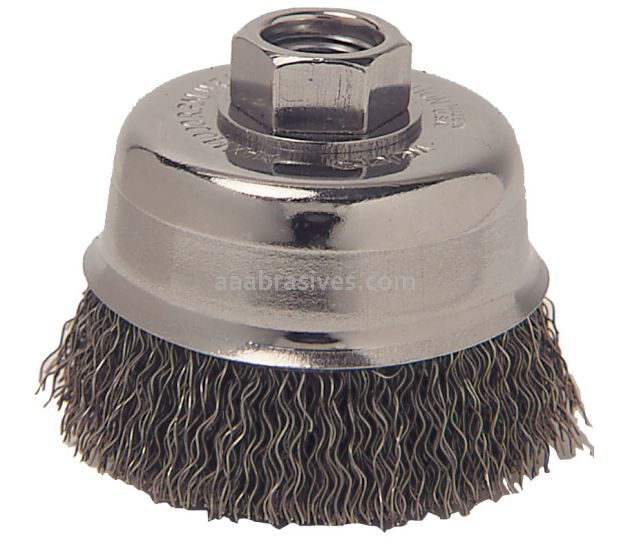 Weiler 36034 - 3" .014, M10 x 1.50 A.H., Retail Pack, Vortec Pro Crimped Wire Cup Brush - 012382360344