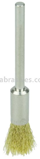 Weiler 26097 3/16" Miniature Wire End Brush .003" Brass Fill 1/8" Stem