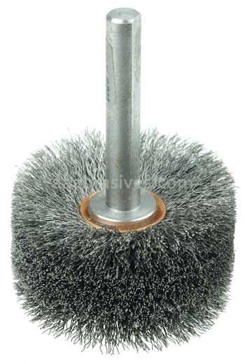 Weiler 17216 Bore-Rx 2-1/2"Dia. Internal Brush Deburring Tool .008" Crimped Steel Wire Fill 3/8" Stem