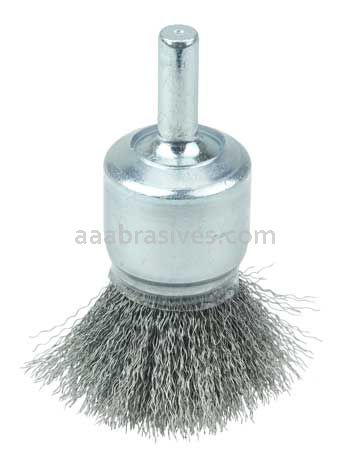 Weiler 11003 3/4" Coated Cup Crimped Wire End Brush .006" Steel Fill