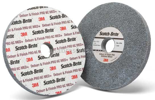 3M&trade; Scotch-Brite&trade; 7100220227 12 x 1 x 1-1/4 8C Coarse+ Deburr and Finish PRO Unitized Wheel