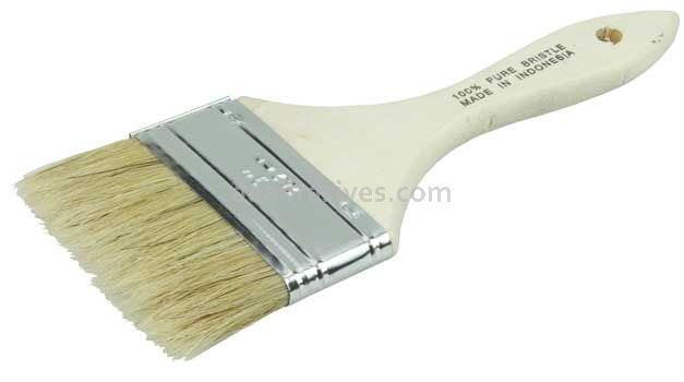 Weiler 40070 3" Chip & Oil Brush White Bristle 1-1/2" Trim Length Wood Handle