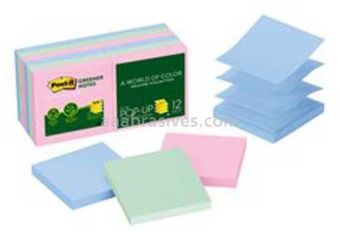 Post-it™ Greener Pop-up Notes R330RP-12AP 3 in x 3 in Assorted Pastel 3M 7100159935