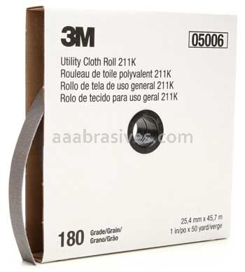 3M™ 7000118340 1 x 50 yds 180 Grit J-weight 211K Utility Cloth Roll