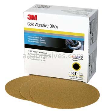 3M&trade; 7000118754 6" P180 Grit 236U Hookit&trade; Gold Sanding Disc 00979