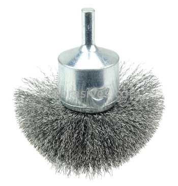 Weiler 10039 2-3/4" Circular Flared Crimped Wire End Brush .008" Steel Fill