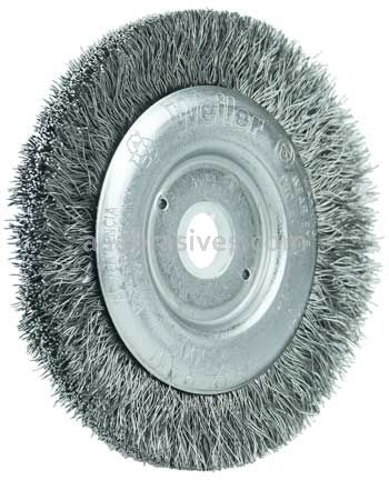 Weiler 00214 3" Narrow Face Crimped Wire Wheel .008" Steel Fill 1/2"-3/8" Arbor Hole
