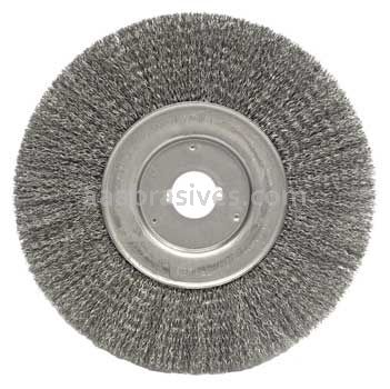 Weiler 01259 10" Narrow Face Crimped Wire Wheel .014" Steel Fill 1-1/4" Arbor Hole
