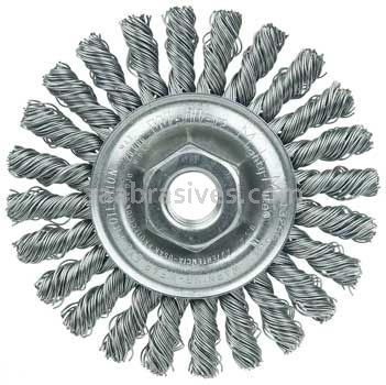 Weiler 13266 Cable Twist Knot Wire Wheel 4" .020" Steel Fill 5/8"-11 UNC Nut