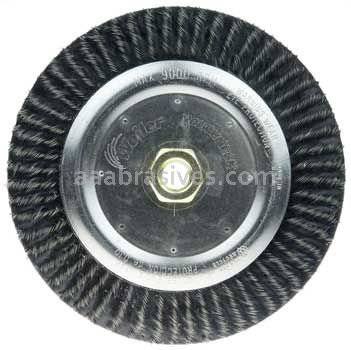 Weiler 35600 Roughneck 7" Polyflex Encapsulated Root Pass Weld Cleaning Brush .020" Steel Fill 5/8"-11 UNC Nut