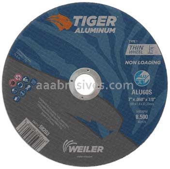 Weiler 58203 7" x .060" TIGER ALUMINUM Type 1 Cut-Off WheelALU60S 7/8 AH