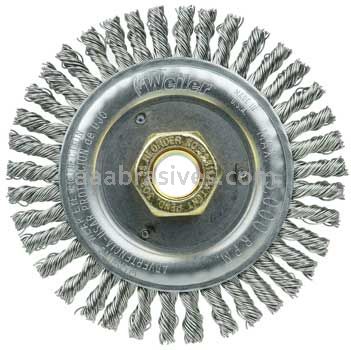 Weiler 79811 DUALLY 4-1/2" Root Pass Weld Cleaning Brush .020" Stainless St Wire Fill 5/8"-11UNC Double-Hex Nut