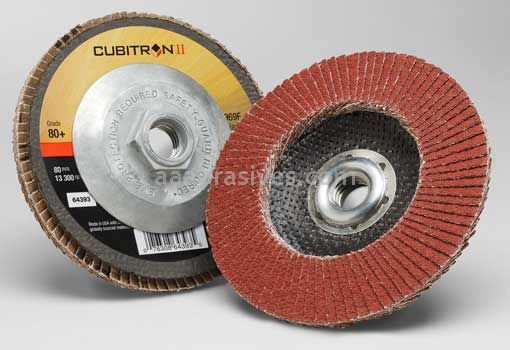 3M&trade; 7100104615 4-1/2 x 5/8-11 80+ Grit 969F T29 Cubitron&trade; II Flap Disc