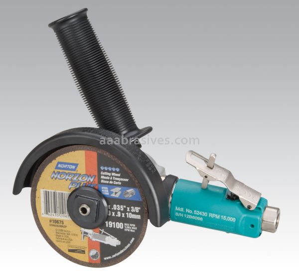 Dynabrade 52431 - 4" 7 Degree Offset Cut-Off Wheel Tool .7 hp, 20,000 RPM, Front Exhaust, 3/8-24 Spindle Thread