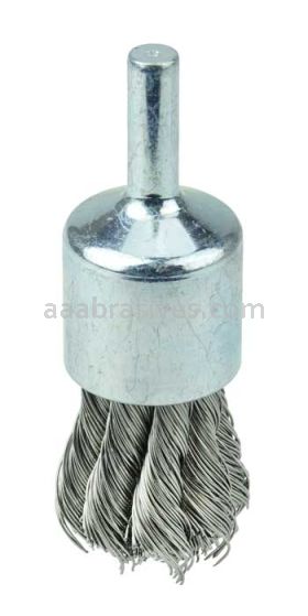 Weiler 36287 Wolverine 3/4" Knot Wire End Brush .014" Stainless Steel Fill 1/4" Stem