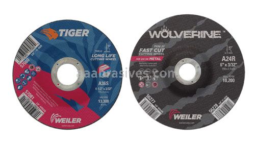 9" x 3/32" Type 27 Cutting Wheel, A24T, 7/8" A.H.
