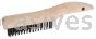 Shoe Handle Scratch Brush Stainless Steel .12 gauge 0.35mm 4x16 Rows