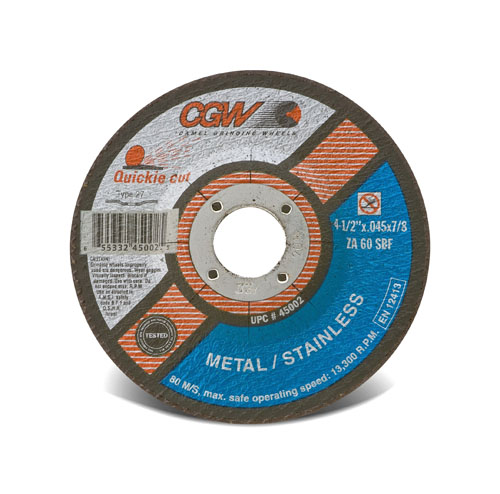 CGW Type 27 Quickie Cut Cutoff Wheels - .045 Wheels